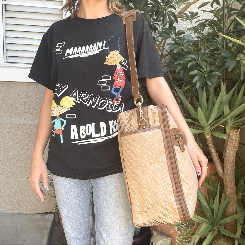 Vintage 70’s tan/gold Gucci canvas/leather travel bag - Picture 6 of 16
